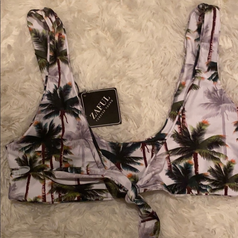 Zaful Tie Front Bikini Top